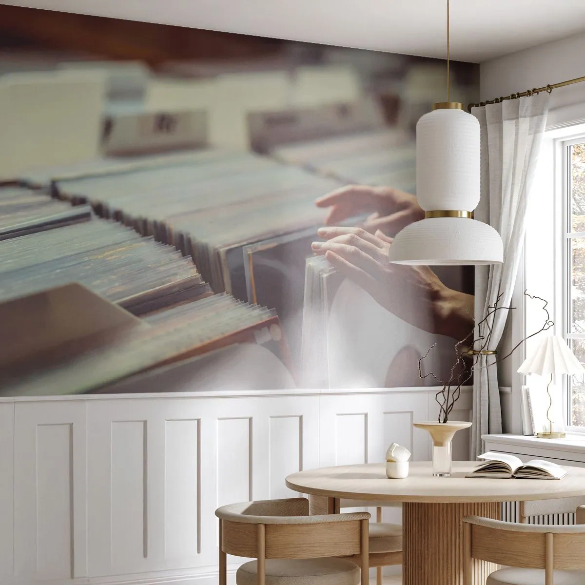 Fototapet Standard Eco - På jagt efter følelser - Vinyl, musik, Musik butik - 450x315 cm