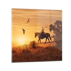 Billede på glas - Alene på tværs af prærien - 30x30 cm