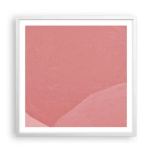 Plakat i hvid ramme - Organisk komposition i pink - 60x60 cm