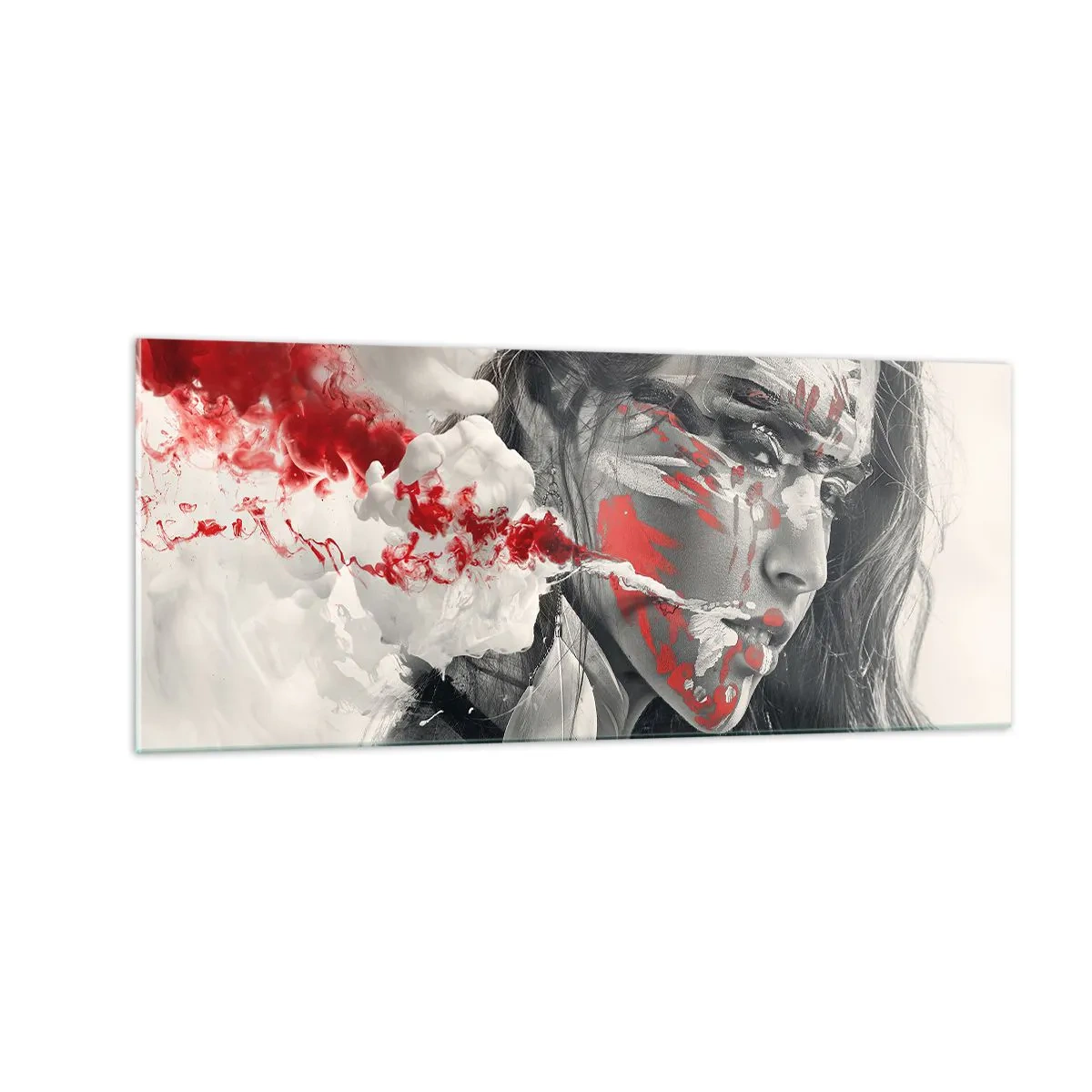 Billede på glas - I det absurdes damp - 100x40 cm