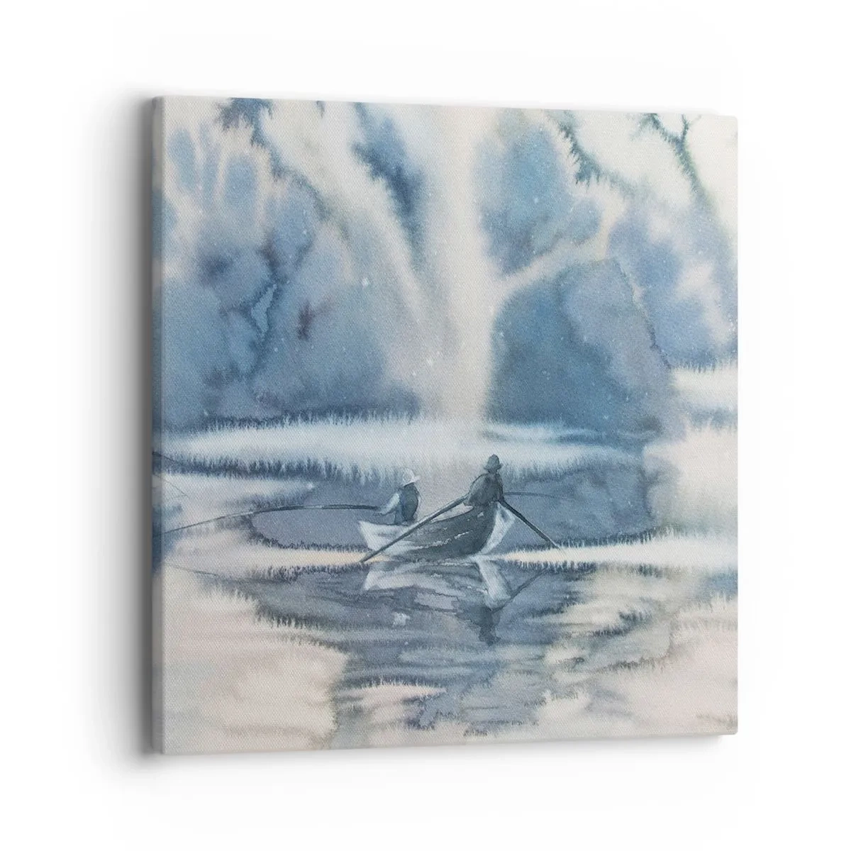 Lærredstryk - Billede på lærred - Lystfiskere i deres paradis - 40x40 cm