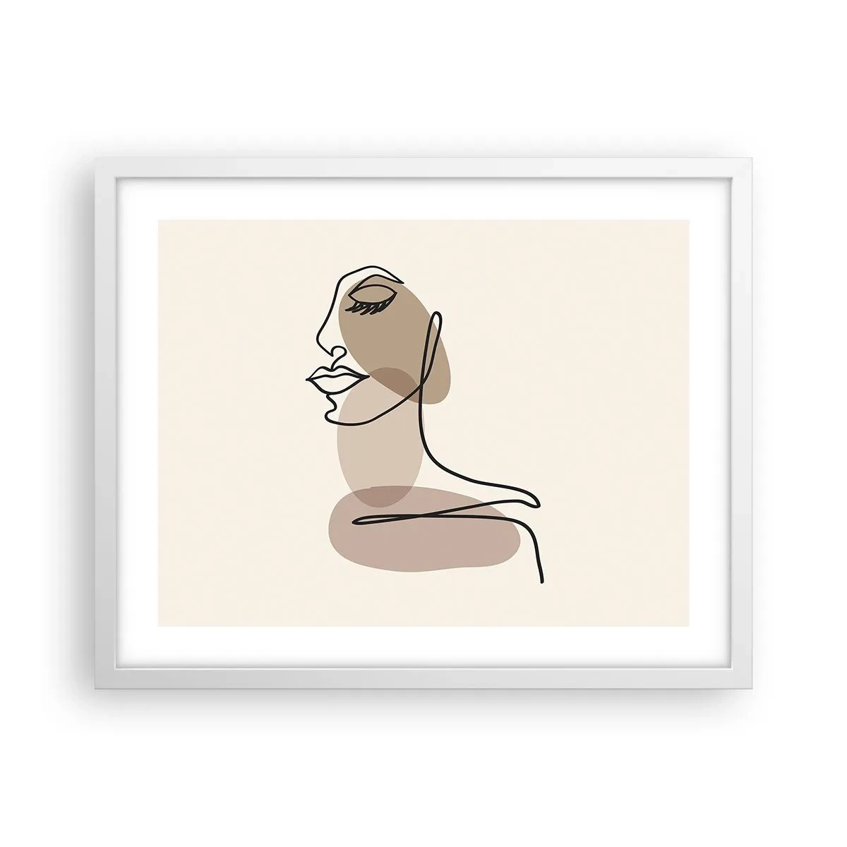 Plakat i hvid ramme - En vis linje af skønhed - 50x40 cm