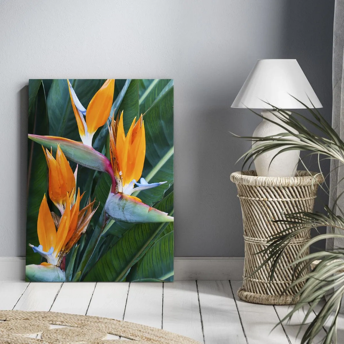 Lærredstryk - Billede på lærred - Er det en blomst eller er det en fugl? - 70x100 cm