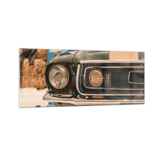Billede på glas - Møde med en legende - 100x40 cm