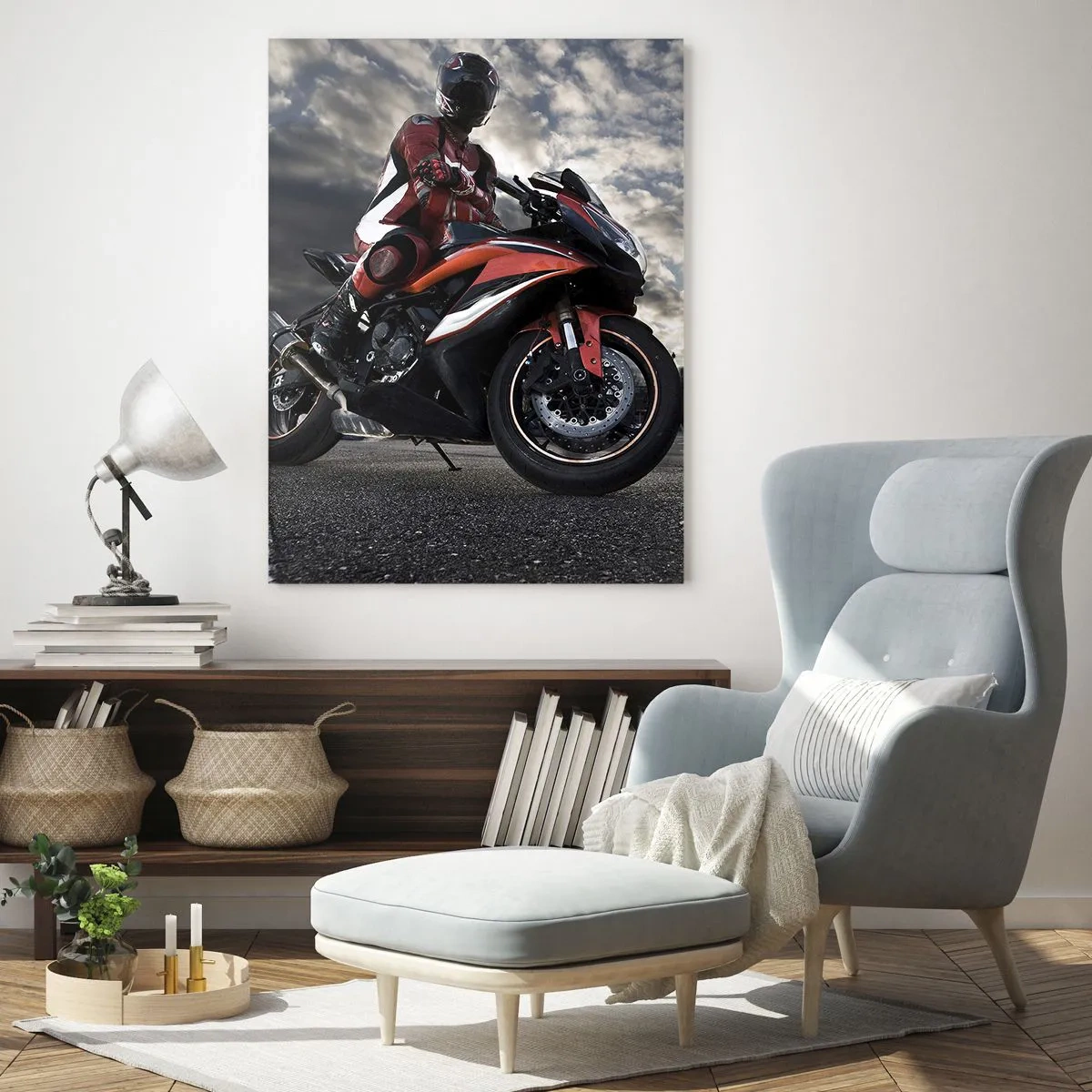 Billede på glas - Mørkets rytter - 70x100 cm
