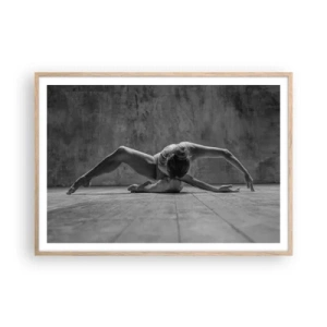 Plakat i ramme af lyst egetræ - Symmetri fundet - 100x70 cm