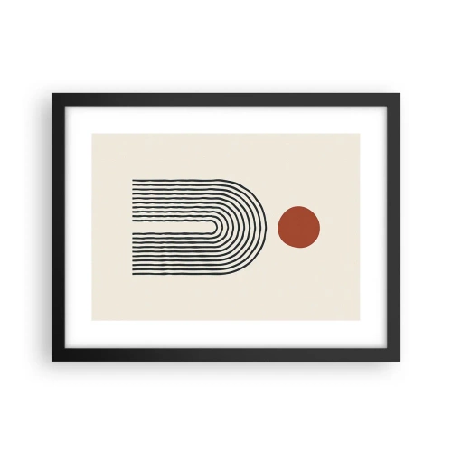 Plakat i sort ramme - Magnetisme af former og farver - 40x30 cm