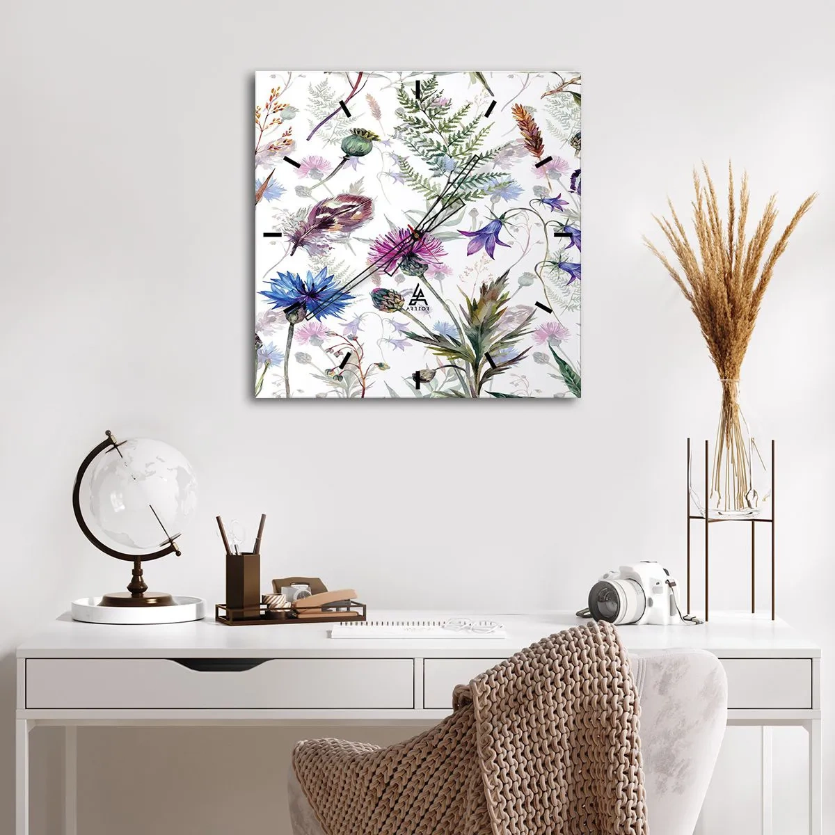 Vægur, Uret - Polsk herbarium - 40x40 cm