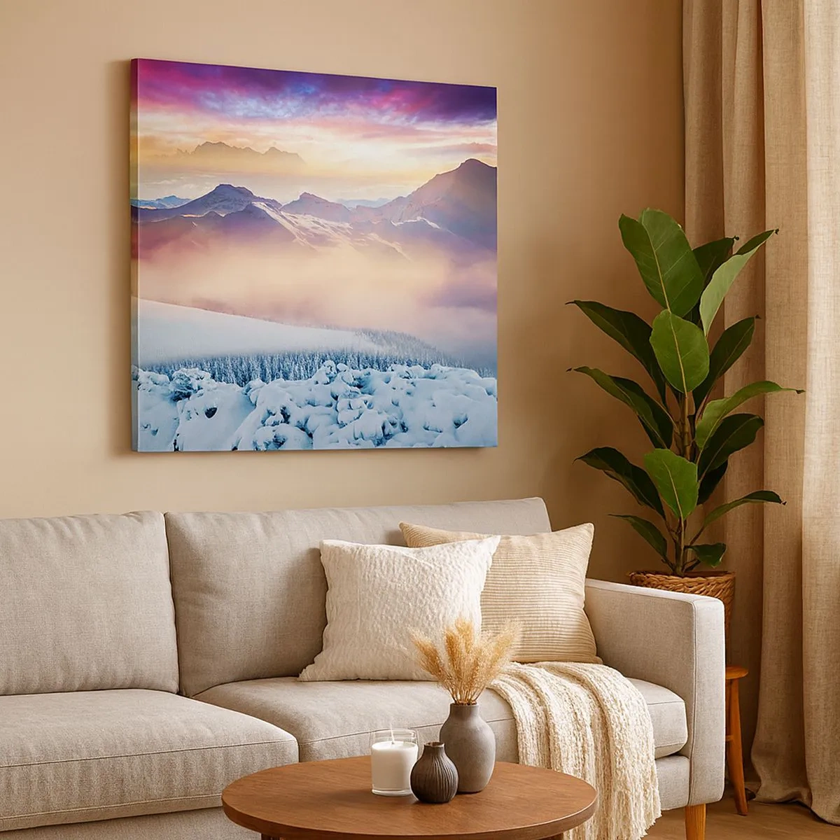 Lærredstryk - Billede på lærred - Naturens kraft og renhed - 30x30 cm