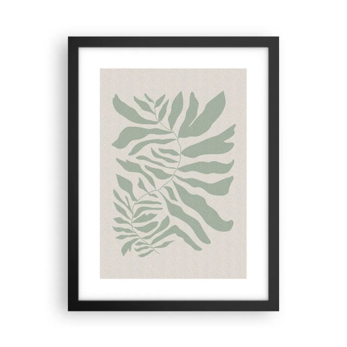 Plakat i sort ramme - Smaragdgrøn gren - 30x40 cm