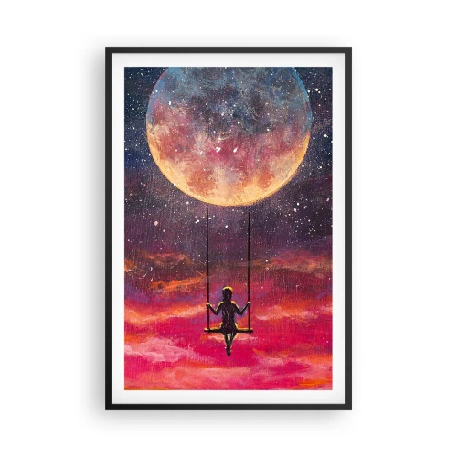 Plakat i sort ramme - Glæd dig i skyerne - 61x91 cm