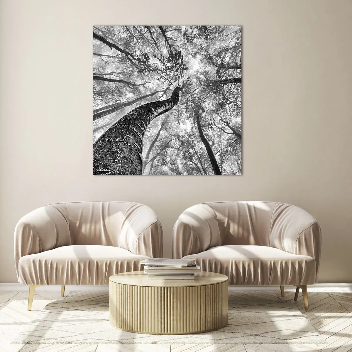 Billede på glas - Kapløb mod lyset - 60x60 cm