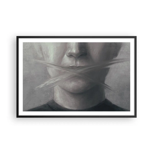 Plakat i sort ramme - Ikke et ord - 91x61 cm