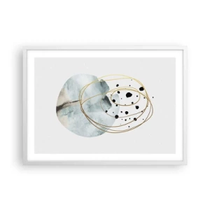 Plakat i hvid ramme - I rummets favntag - 70x50 cm