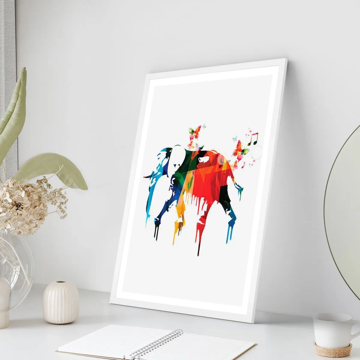 Plakat i hvid ramme - Alle kan danse - 30x40 cm