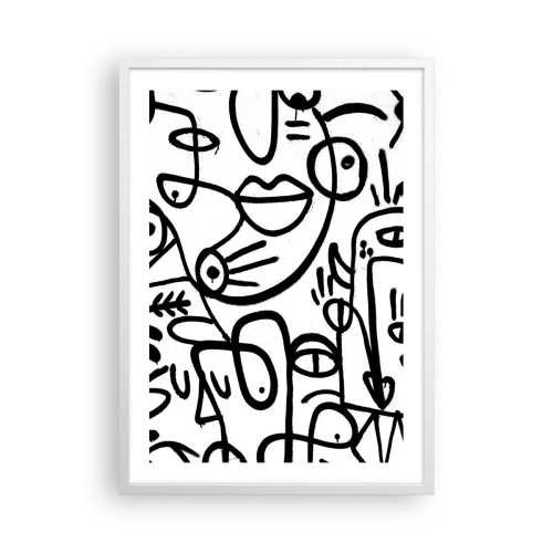 Plakat i hvid ramme - Ansigter og luftspejlinger - 50x70 cm