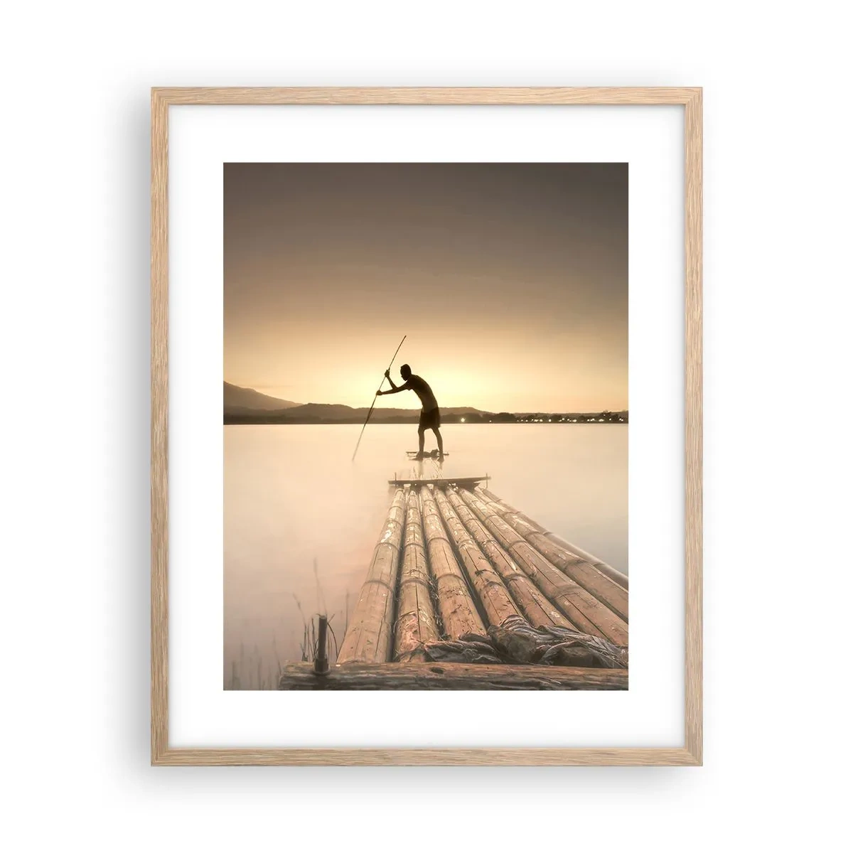 Plakat i ramme af lyst egetræ - Før du hviler - 40x50 cm