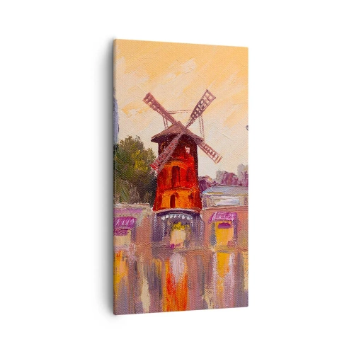 Lærredstryk - Billede på lærred - Parisiske ikoner - Moulin Rouge - 55x100 cm