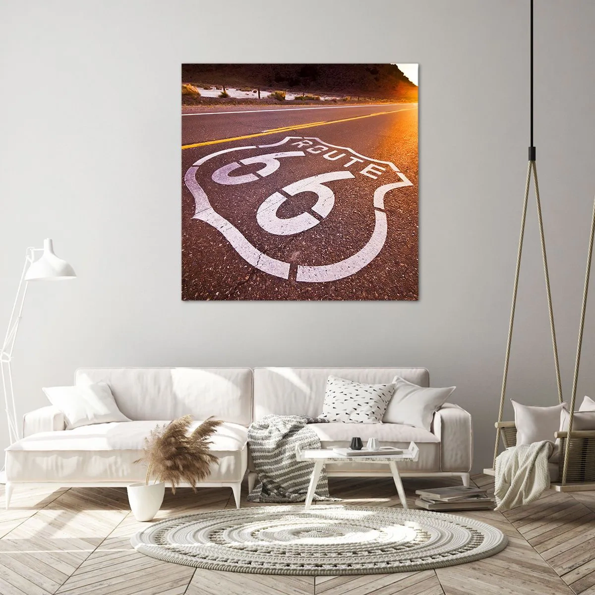 Lærredstryk - Billede på lærred - Den berømte Route 66 - 50x50 cm