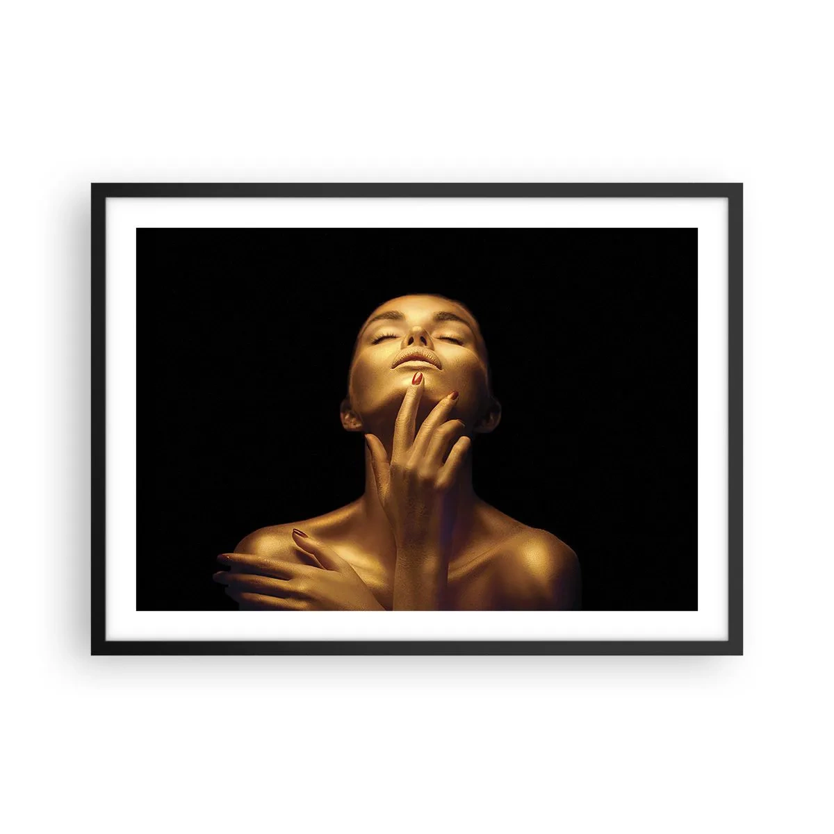 Plakat i sort ramme - Som gylden silke - 70x50 cm