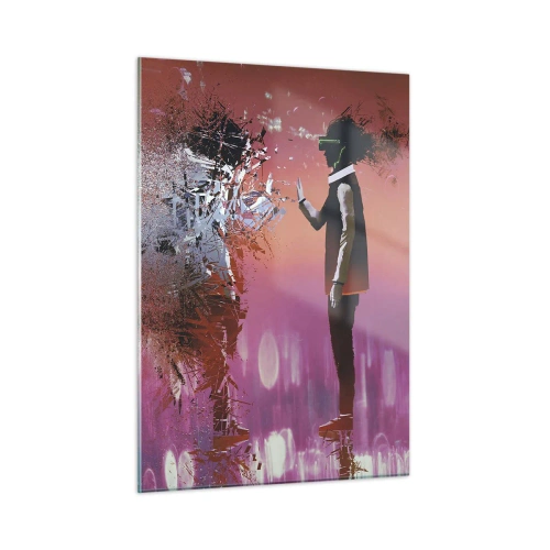 Billede på glas - Er det muligt at se ind i sig selv? - 50x70 cm