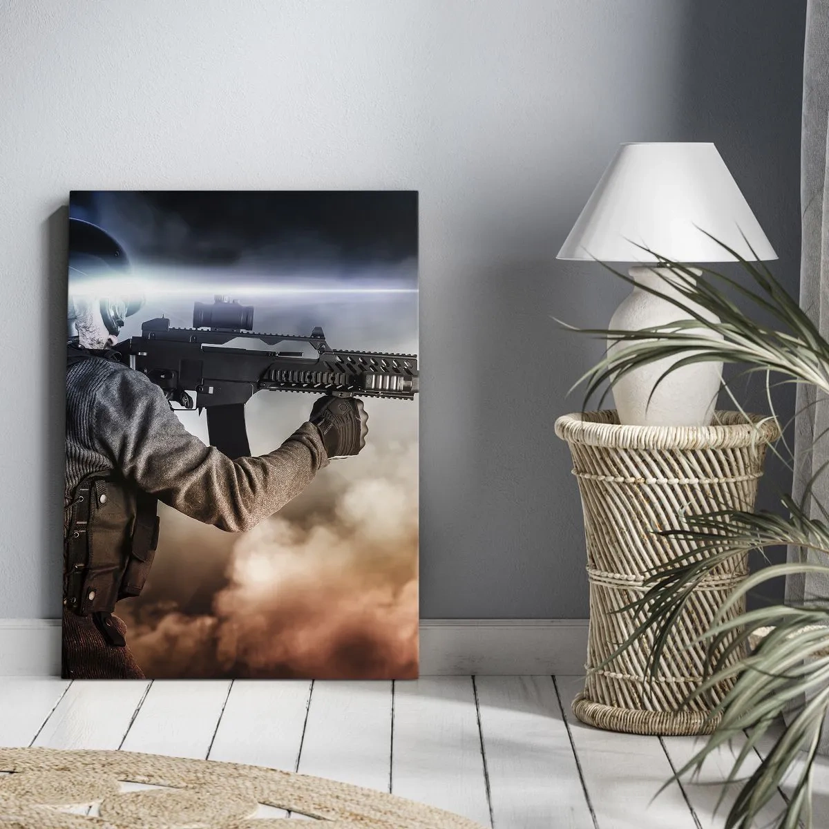 Lærredstryk - Billede på lærred - Bare en helt - 45x80 cm