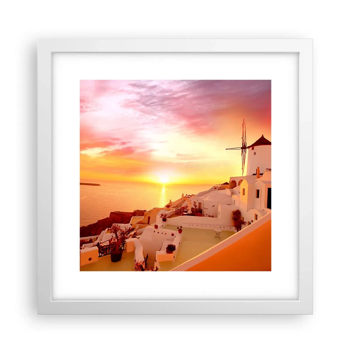 Plakat i hvid ramme - Opløses i hvidt og guld - 30x30 cm