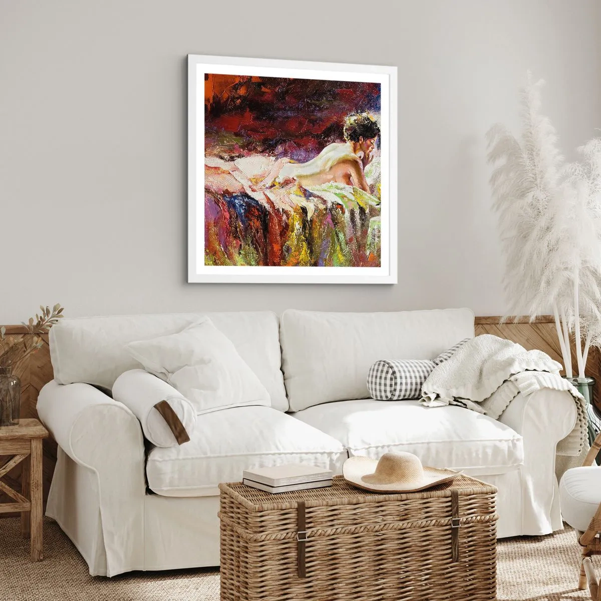 Plakat i hvid ramme - Eftertænksom Venus - 40x40 cm