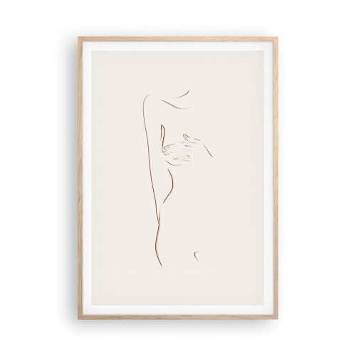 Plakat i ramme af lyst egetræ - Begærets form - 70x100 cm