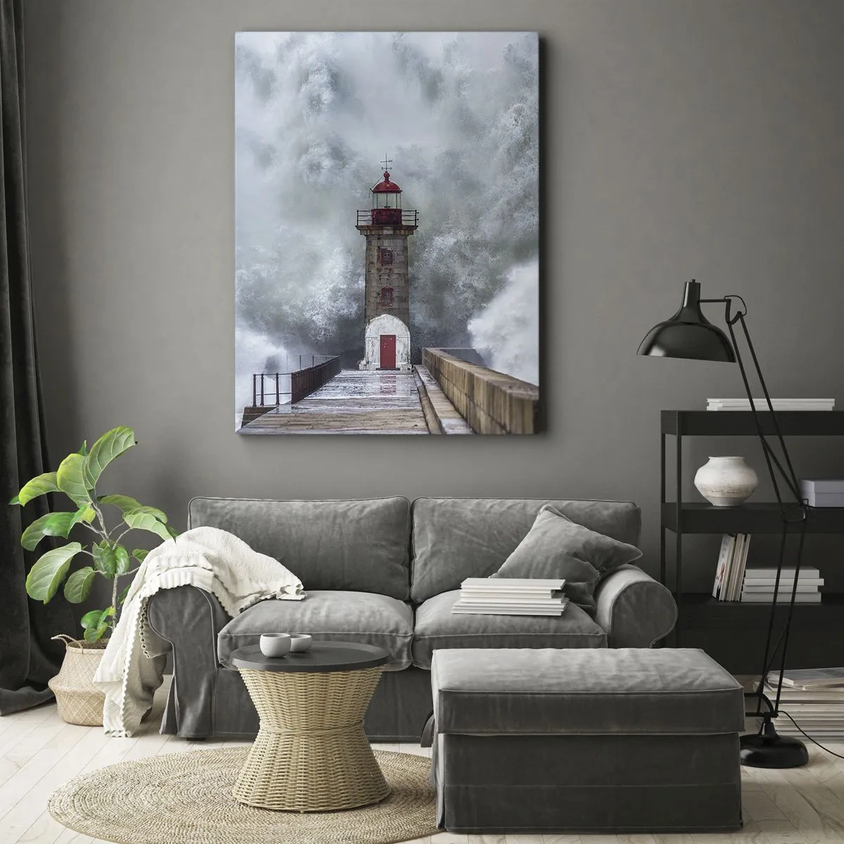 Lærredstryk - Billede på lærred - Vandets brusen, vindens susen, lyden af vinden - 55x100 cm