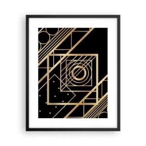 Plakat i sort ramme - Gylden geometri - 40x50 cm