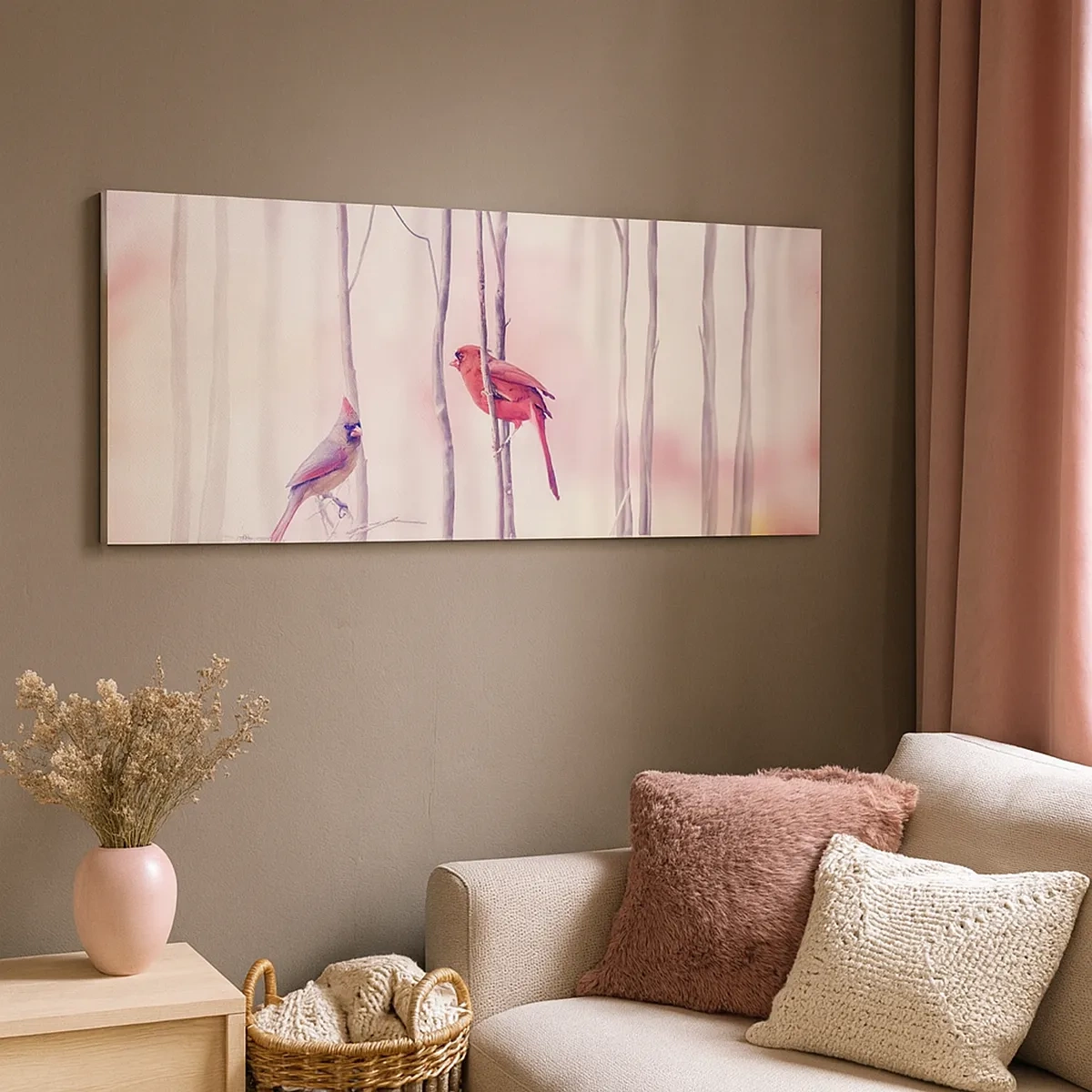 Lærredstryk - Billede på lærred - Fortællingen om den lyserøde skov - 30x30 cm