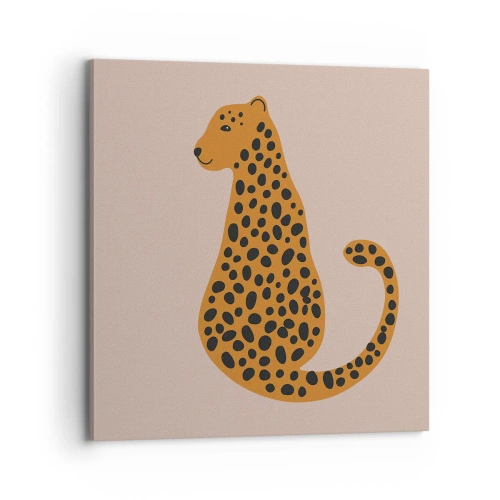 Lærredstryk - Billede på lærred - Leopardprint er et moderigtigt mønster - 70x70 cm