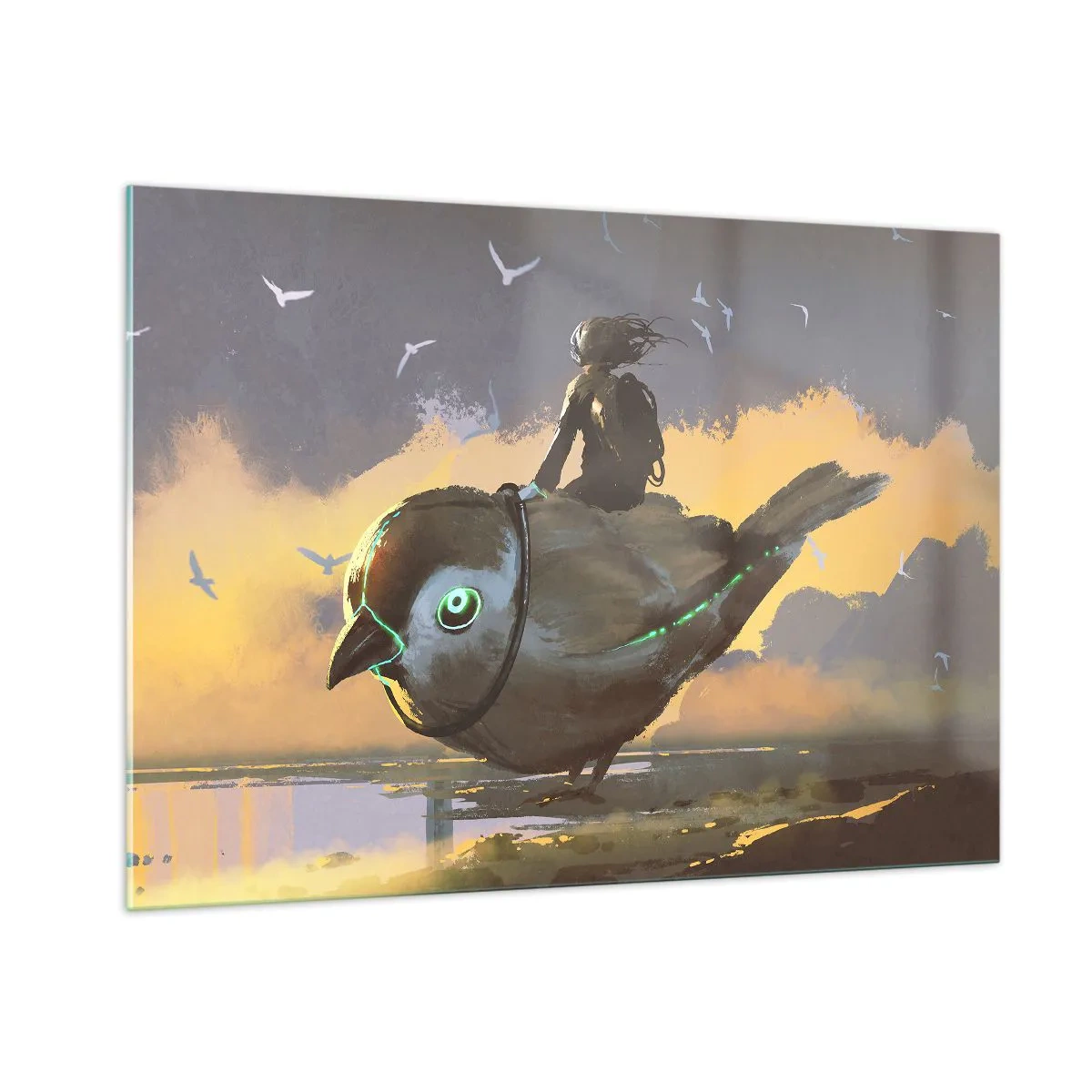 Billede på glas - Et stop på en fantastisk rejse - 100x70 cm