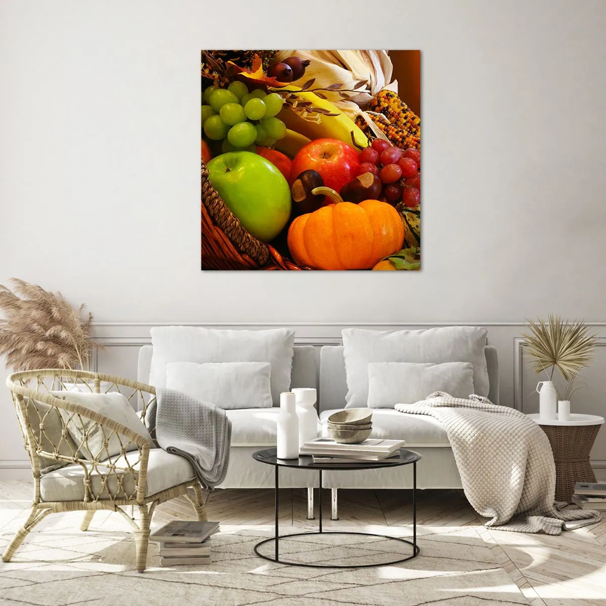 Billede på glas - Høstkurven - 30x30 cm