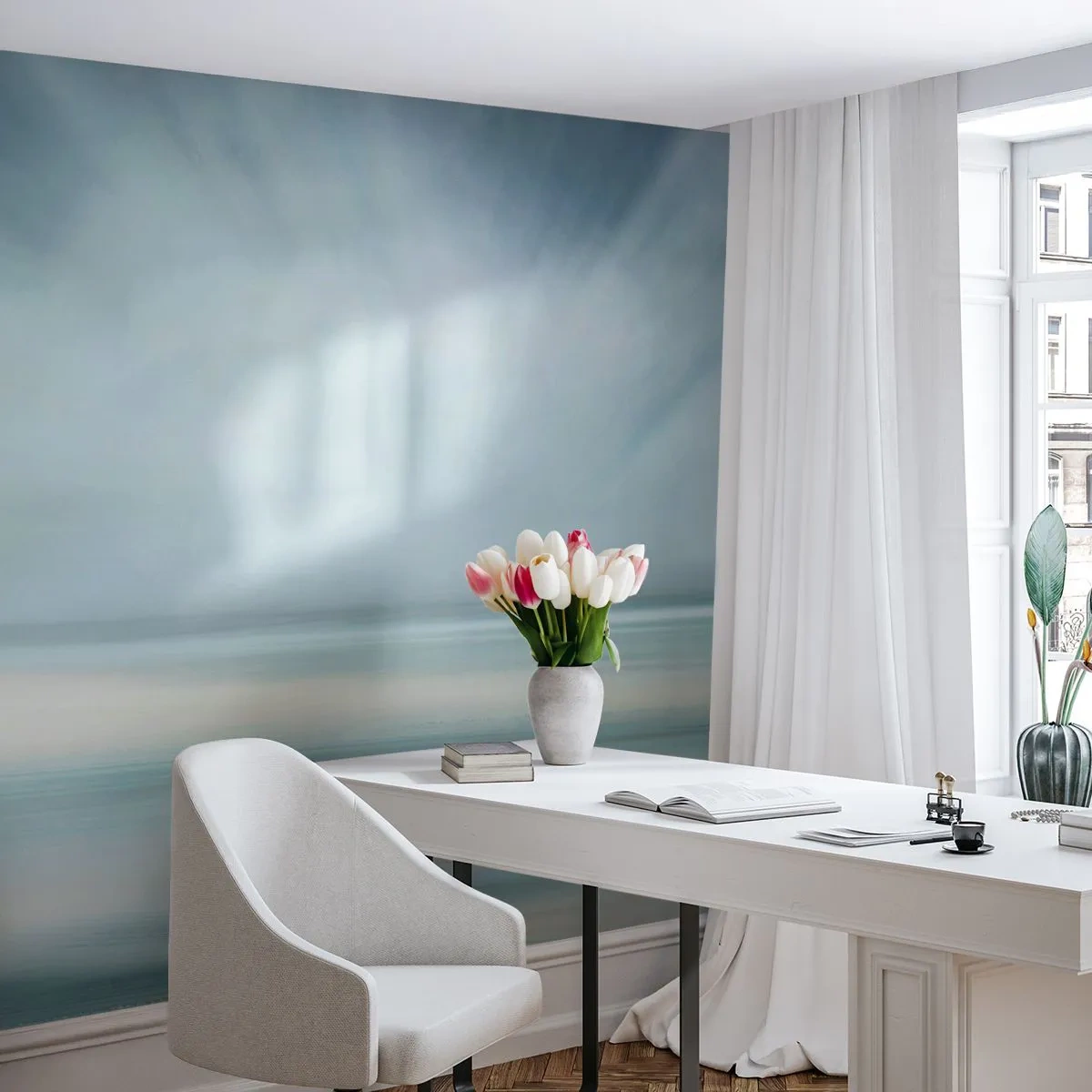 Fototapet Standard Eco - Fred hele vejen til horisonten - Lyse, Stykke, Himmel - 350x256 cm