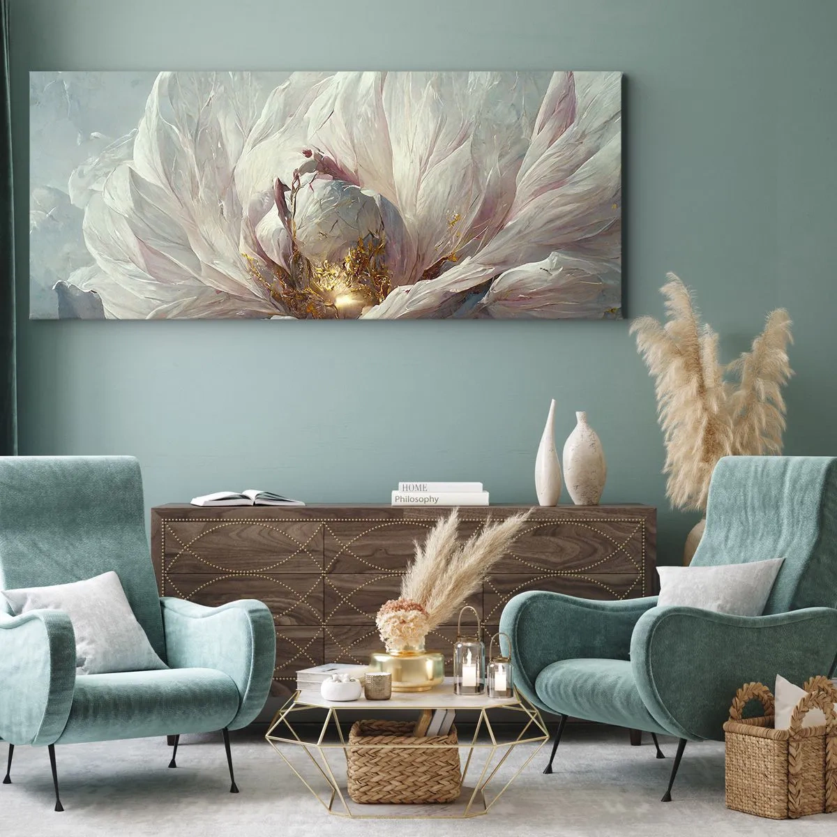 Lærredstryk - Billede på lærred - Blomstrer en gang om hundrede år - 100x40 cm