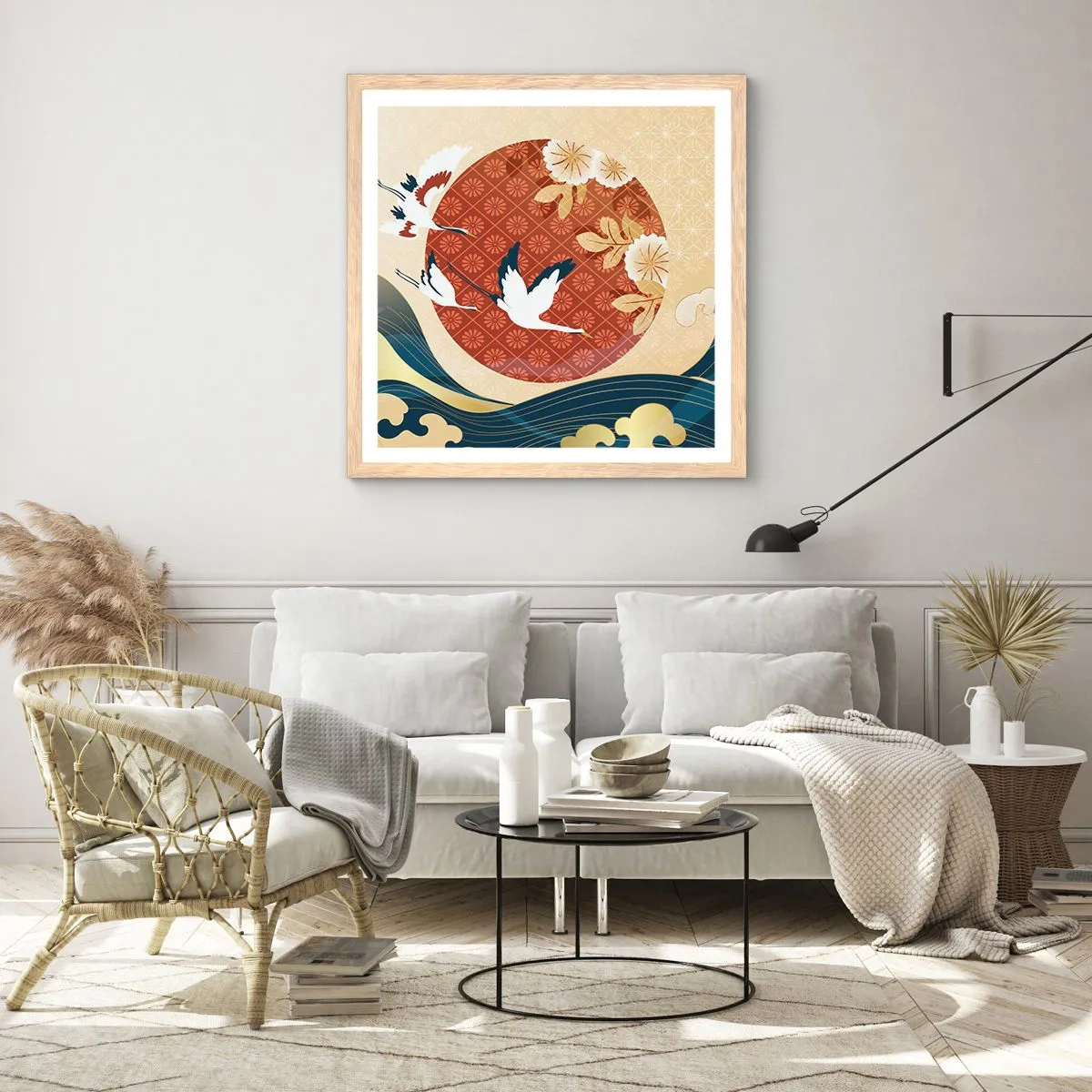 Plakat i ramme af lyst egetræ - Kompatibel manglende overensstemmelse - 50x50 cm