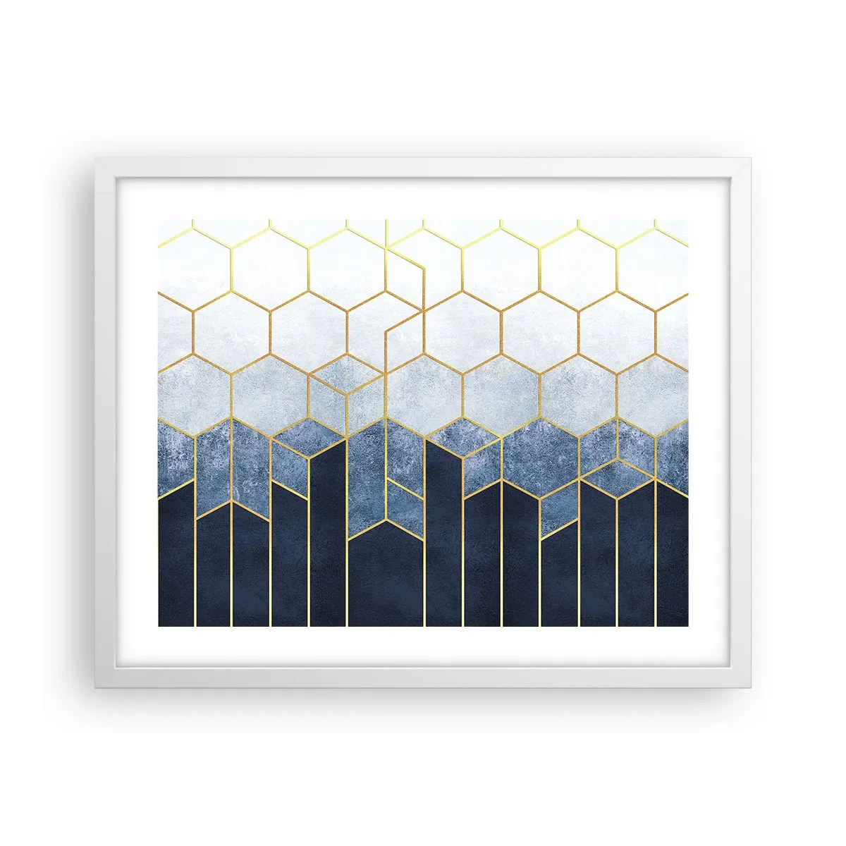 Plakat i hvid ramme - Komposition i synkoperet rytme - 50x40 cm