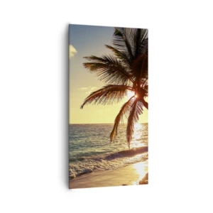 Lærredstryk - Billede på lærred - Sommer under palmerne - 65x120 cm
