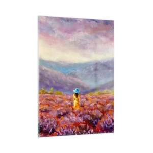 Billede på glas - I en verden af lavendel - 50x70 cm