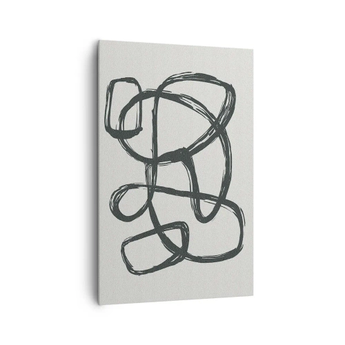 Lærredstryk - Billede på lærred - Loopet abstraktion - 80x120 cm