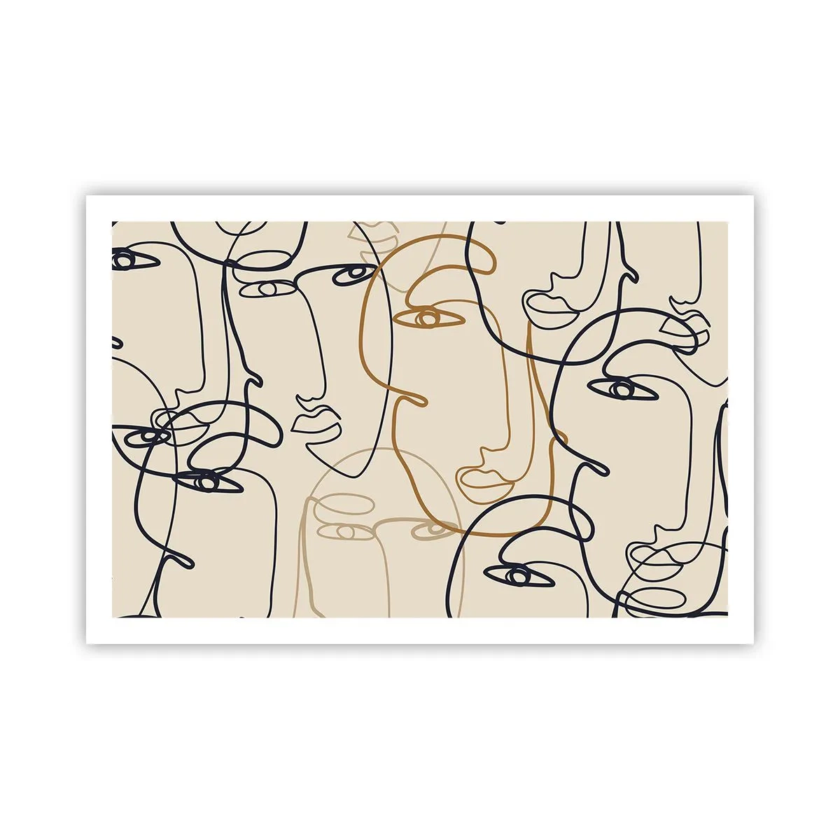 Plakat - Portræt ganget med hinanden - 91x61 cm