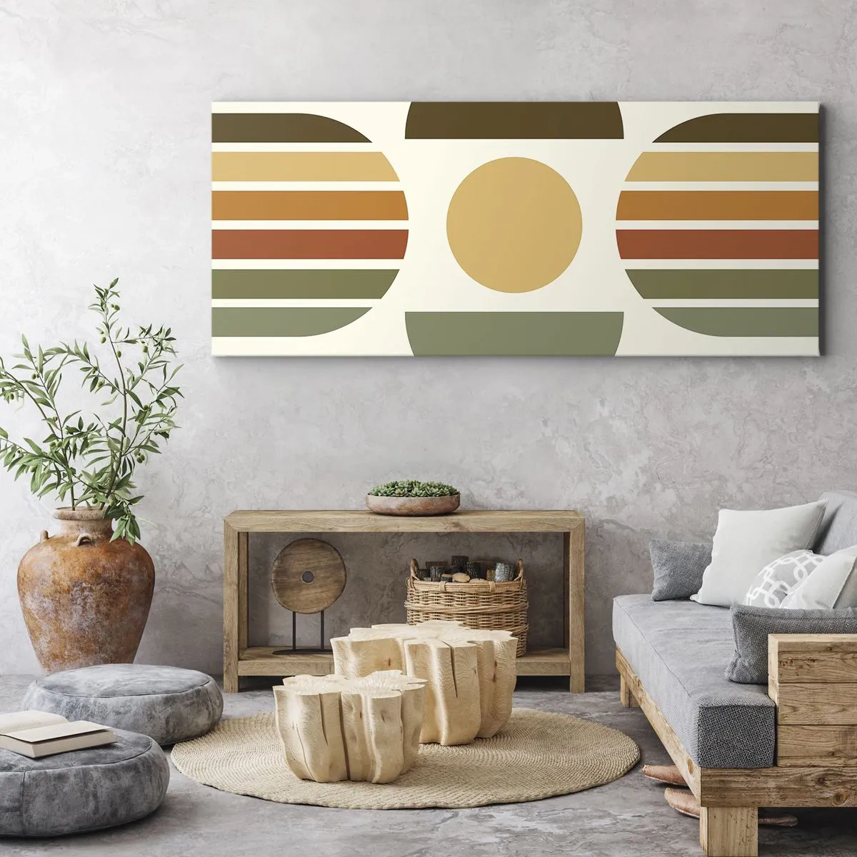 Lærredstryk - Billede på lærred - I jordfarver - 100x40 cm