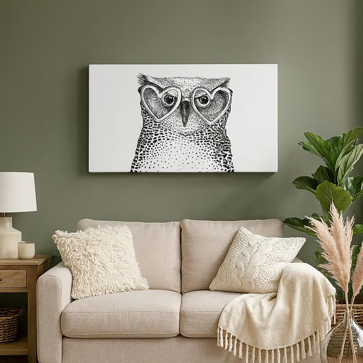 Lærredstryk - Billede på lærred - Klogt og med kærlighed - 30x30 cm