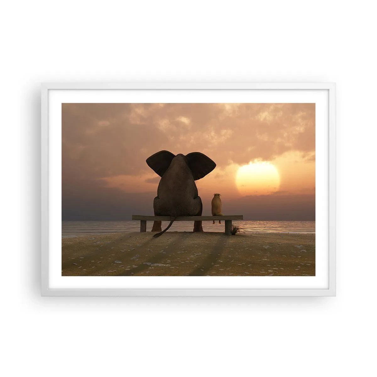 Plakat i hvid ramme - Det er godt at være stille sammen - 70x50 cm