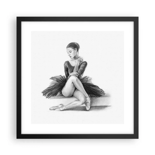 Plakat i sort ramme - Fortryllet af dans - 40x40 cm