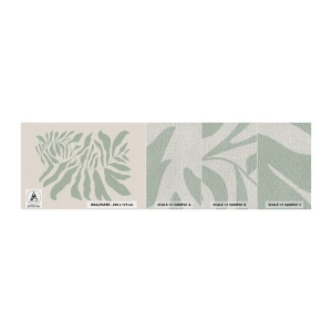 Prøve Fototapet Premium Canvas - Smaragdgrøn gren - Boho, Plante, Botanisk - 100x30 cm