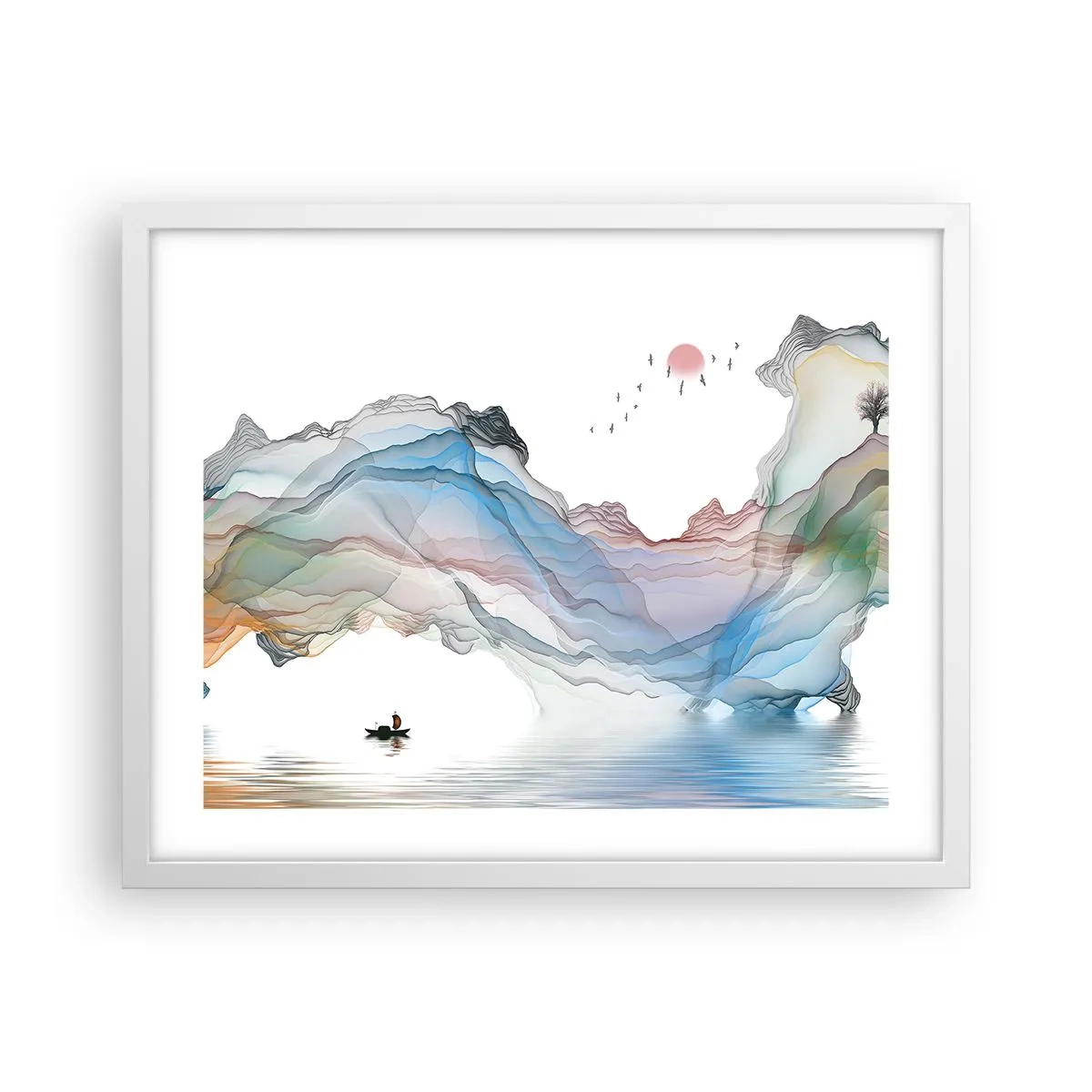 Plakat i hvid ramme - Mod krystalbjergene - 50x40 cm