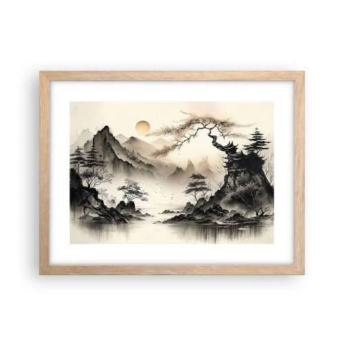Plakat i ramme af lyst egetræ - Orientens unikke charme - 40x30 cm